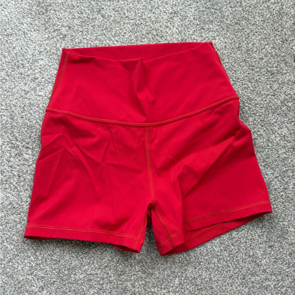 CRZ YOGA Red High-Waist Athletic Shorts
